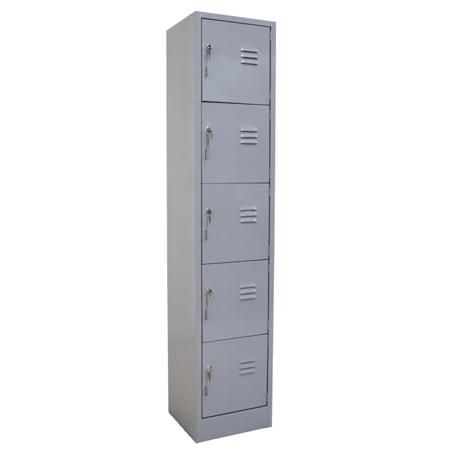 LOCKER DE 5 PUERTAS CON CHAPA Y PORTACANDADO